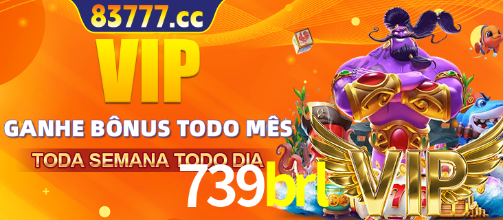 Banner promocional do 739brl oferecendo 100% de recompensas adicionais contínuas para quem fizer o login diário (Daily sign-in), com um mascote de coelho.