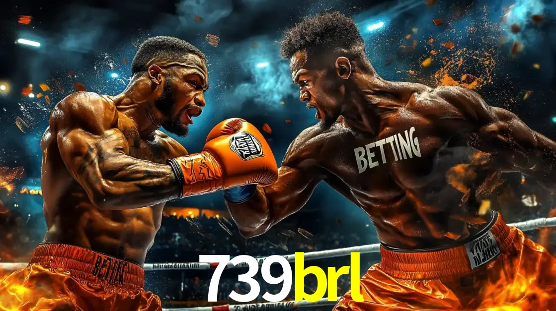 Dois boxeadores em uma luta intensa e explosiva, representando a adrenalina e as oportunidades de apostas em esportes de combate disponíveis na plataforma 739brl.