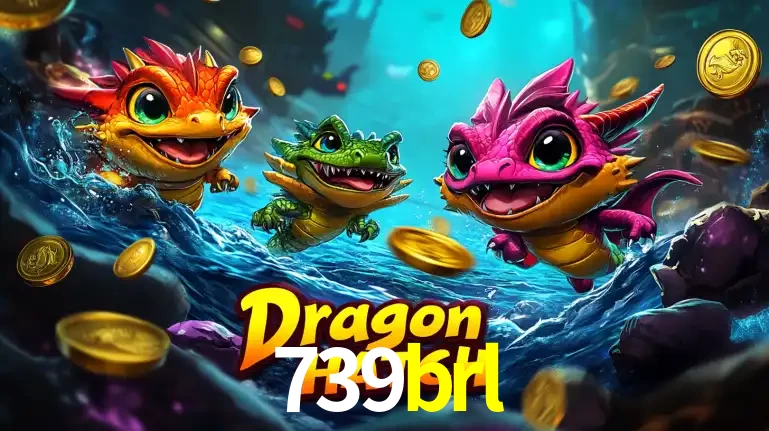 Arte promocional do jogo Dragon Hatch com três adoráveis dragões bebês nadando entre moedas de ouro, um dos slots mais divertidos para jogar no cassino 739brl.
