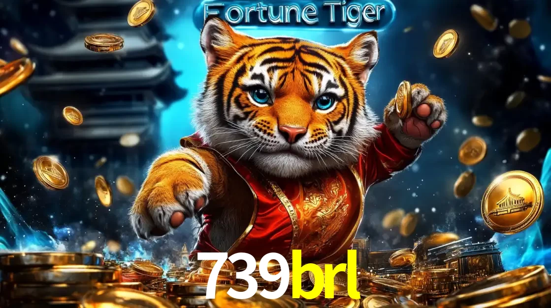 Imagem promocional do jogo de slot Fortune Tiger, com um tigre majestoso em traje tradicional cercado por uma fortuna em moedas de ouro, disponível agora no cassino 739brl.
